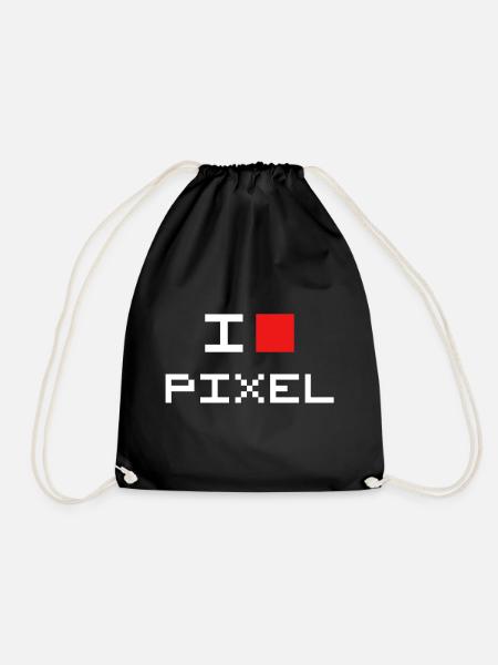 I LOVE PIXEL - Turnbeutel - Schwarz