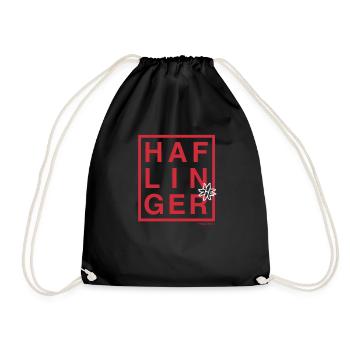 Haflinger lettering / horse - Drawstring Bag - black - Front