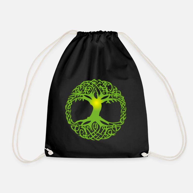 Celtic tree - Drawstring Bag - black