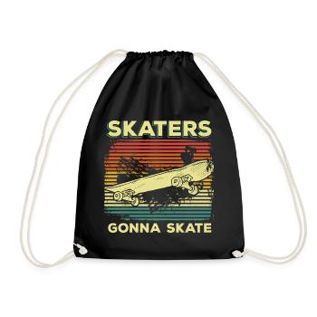 Skater Skatebaord - Drawstring Bag - black - Front