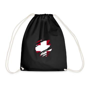Switzerland above all| Swiss Creation - Drawstring Bag - black - Front