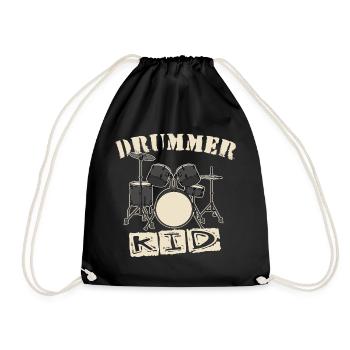 Drummer Kid - Turnbeutel - Schwarz - Vorne