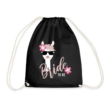 Bride Lama JGA Hochzeit Team Gruppenshirt 1 - Turnbeutel - Schwarz - Vorne