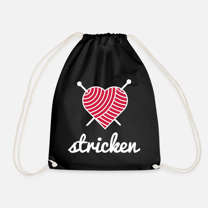im STRICKrausch - Turnbeutel - Schwarz