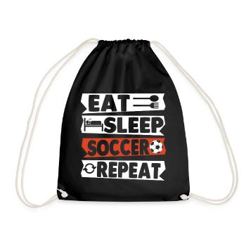 Eat Sleep Soccer Repeat - Drawstring Bag - black - Front