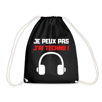 JE PEUX PAS J'AI TECHNO (NOIR) - Sac de sport léger - noir - Devant