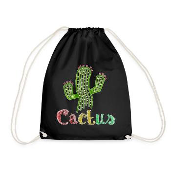 Cactus Colorful - Drawstring Bag - black - Front