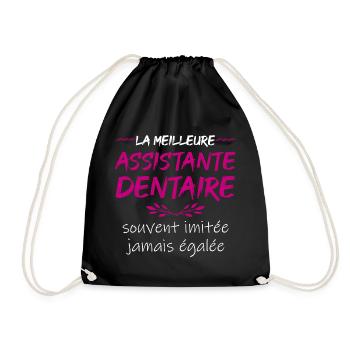 assistante dentaire | cadeau original femme - Sac de sport léger - noir - Devant