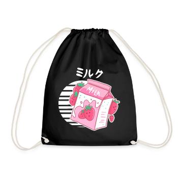 Ästhetische rosa Pastell koreanische - Turnbeutel - Schwarz - Vorne