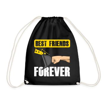 Excavator Friends Best Friends Forever Excavator Shovel - Drawstring Bag - black - Front