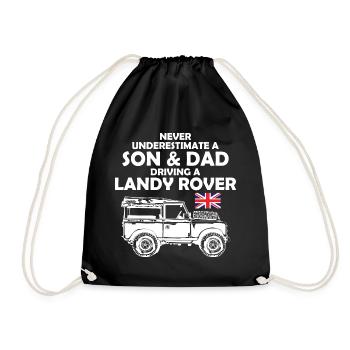 Never Underestimate Son Dad Driving A Landy Rover - Turnbeutel - Schwarz - Vorne