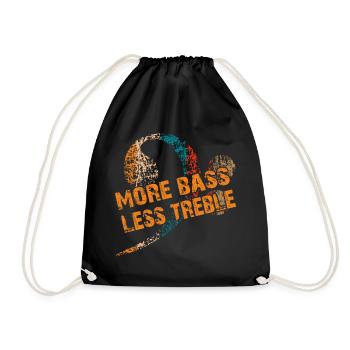 Mehr Bass weniger Treble. Vintage Bassschlüssel - Turnbeutel - Schwarz - Vorne
