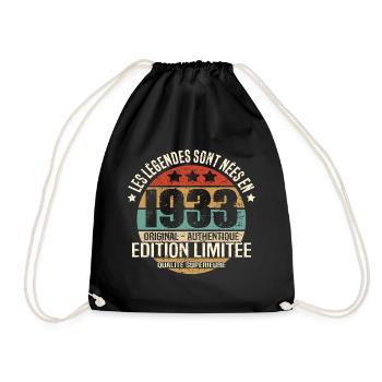 Les légendes sont nées en 1933 - Sac de sport léger - noir - Devant