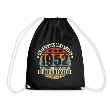 Les légendes sont nées en 1952 - Sac de sport léger - noir - Devant