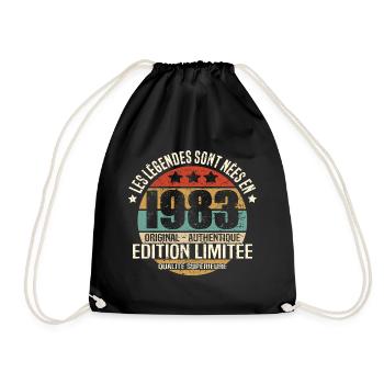 Les légendes sont nées en 1983 - Sac de sport léger - noir - Devant