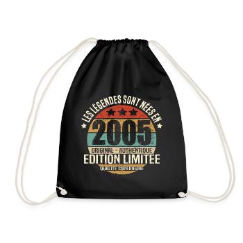Les légendes sont nées en 2005 - Sac de sport léger - noir - Devant