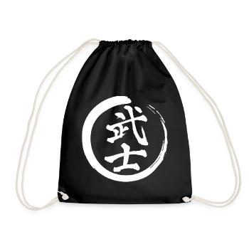 Kanji japonais blanc pour le mot guerrier - Sac de sport léger - noir - Devant