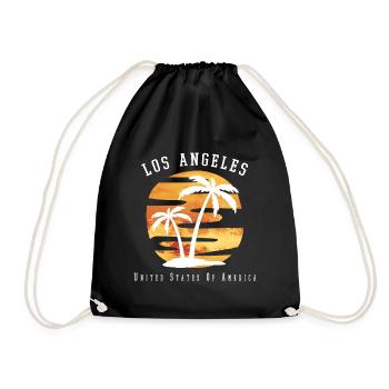 Los Angeles LA Kalifornien USA Amerika Sommer - Turnbeutel - Schwarz - Vorne