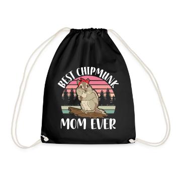 Streifenhörnchen Haustier | Chipmunk Geschenkideen - Turnbeutel - Schwarz - Vorne