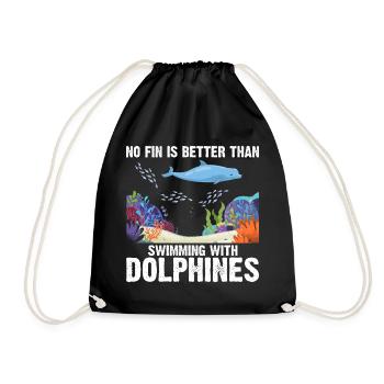 Avec les dauphins Nage Dauphin Océan Mammifère marin - Sac de sport léger - noir - Devant