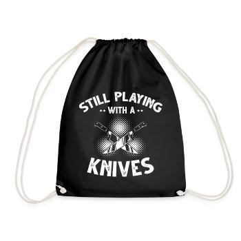 Games with Knife Knife Collector Knife Fan - Drawstring Bag - black - Front