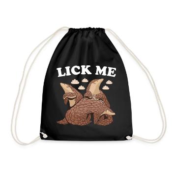 Lick Me Pangolin - Turnbeutel - Schwarz - Vorne
