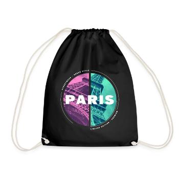 Paris France City Skyline Home Love - Drawstring Bag - black - Front