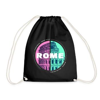 Rome Rome Italy City Skyline Holiday Home Love - Drawstring Bag - black - Front