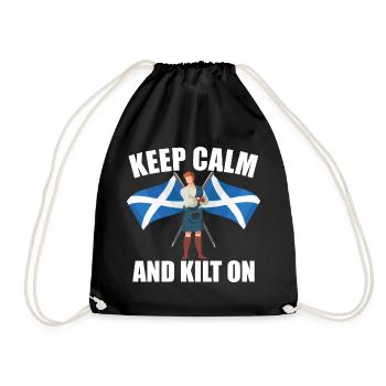 Keep Calm And Kilt On For A Kilt Guy - Turnbeutel - Schwarz - Vorne