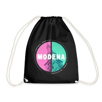 Modena Italy City Skyline Cathedral Holiday - Drawstring Bag - black - Front
