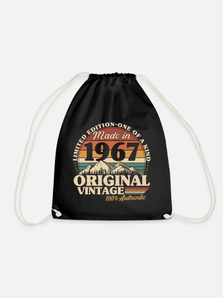 1967 Jahrgang Vintage Geburtstag Retro Geschenk - Turnbeutel - Schwarz