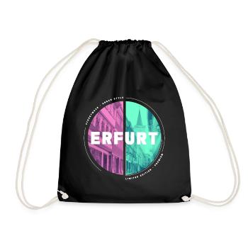 Erfurt Germany City Skyline Home Love - Drawstring Bag - black - Front