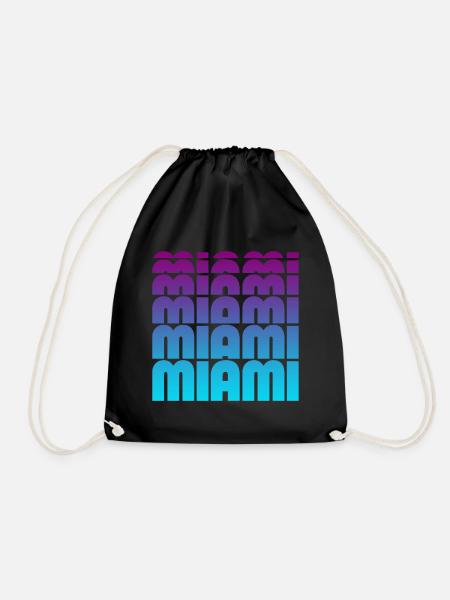 Miami Gradient Grid - Turnbeutel - Schwarz