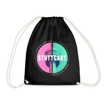Stuttgart Germany City Skyline Home Love - Drawstring Bag - black - Front