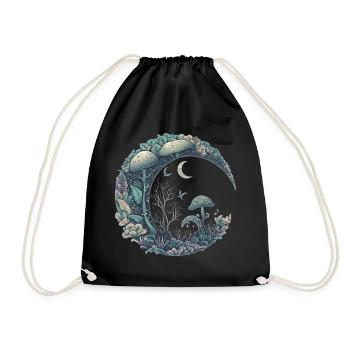 Crescent Moon Esthétique Champignon Cottagecore - Sac de sport léger - noir - Devant