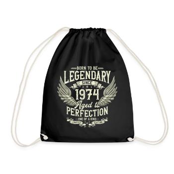 Legendary since 1974 Vintage Vintage Birthday - Drawstring Bag - black - Front