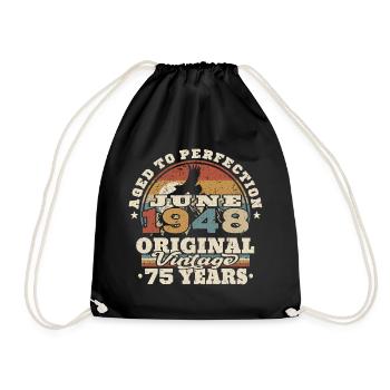 Né en juin 1948 - 75 ans - Sac de sport léger - noir - Devant