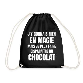 chocolat, chocolat humour, manger du chocolat - Sac de sport léger - noir - Devant