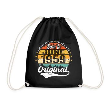 Né en Juin 1959 Cadeau d’anniversaire Juin 1959 - Sac de sport léger - noir - Devant