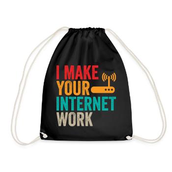 Network Engineer Internet Work Administrator - Drawstring Bag - black - Front