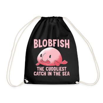 Blobfish Cuddliest Catch Blobfish Owners - Drawstring Bag - black - Front