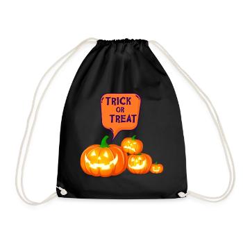 Halloween, Kürbis, Hexe - Turnbeutel - Schwarz - Vorne