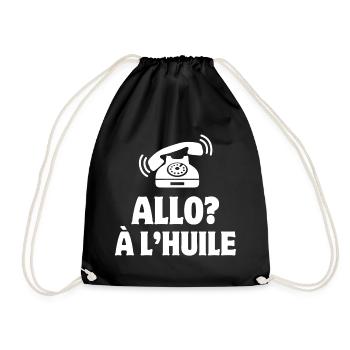 allo, téléphone humour, portable - Sac de sport léger - noir - Devant