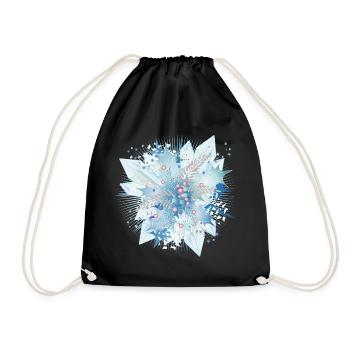 délicate branche de houx bleuâtre avec des cristaux - Sac de sport léger - noir - Devant