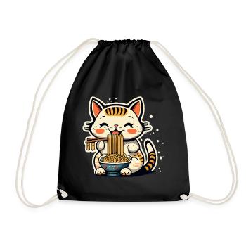 Ramen Cat - Turnbeutel - Schwarz - Vorne