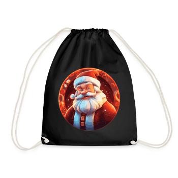 Funny Santa Claus for Christmas - Drawstring Bag - black - Front