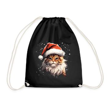 Chat Noël Noël Chat Joyeux Catmas - Sac de sport léger - noir - Devant