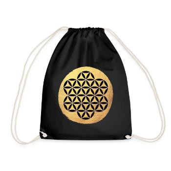 Yoga Kreis Flower of Life Gold Muster om Namaste - Turnbeutel - Schwarz - Vorne