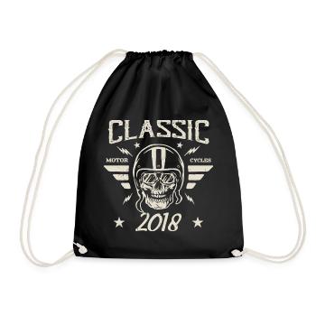 Vintage Classic Birthday Gift Born in 2018 - Drawstring Bag - black - Front