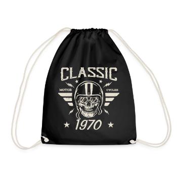 Vintage Classic Birthday Gift Born in 1970 - Drawstring Bag - black - Front